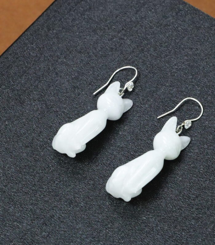 【ATTHIS】天然翡翠貓咪耳墜